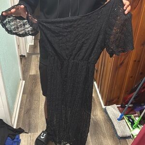 Black One Shoulder Flutter Sleeve Sundress